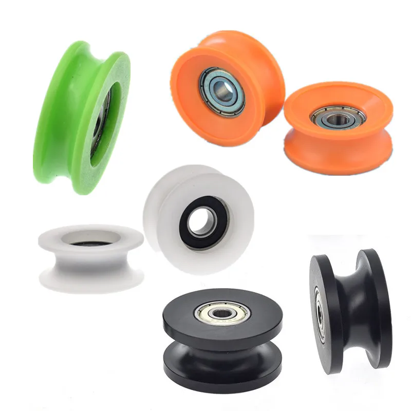 U Groove Nylon Plastic Pulley sheaves Ball Bearing for Sliding POM  bearing  delrin sheaves pulley roller ID 10MM