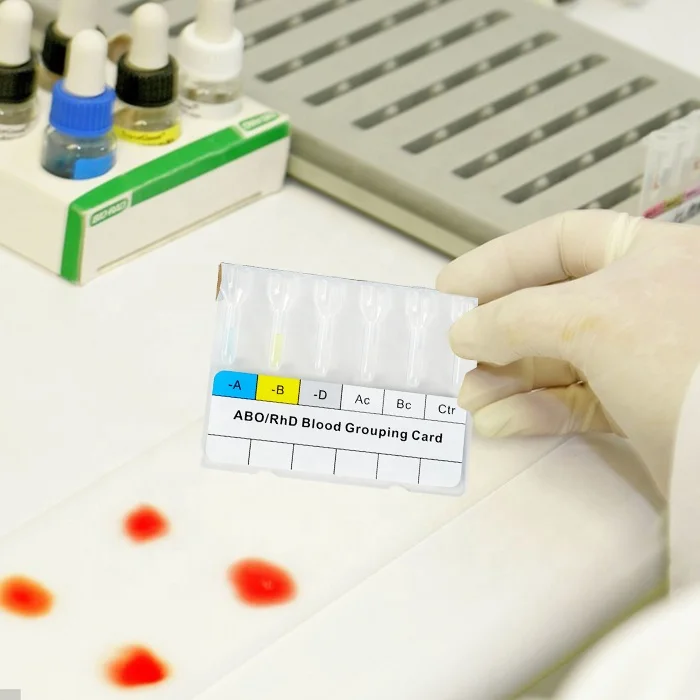 LONGTIME OEM ABO RhD Blood Type Test Card Forward & Reverse for Humans