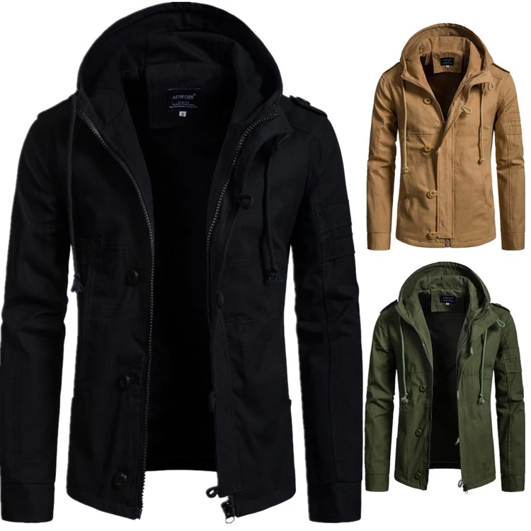 RBX Wholesale Causal Aviator Jackets Winter Outwear Men Thicken Warm Hooded Parka Jacket Coat
