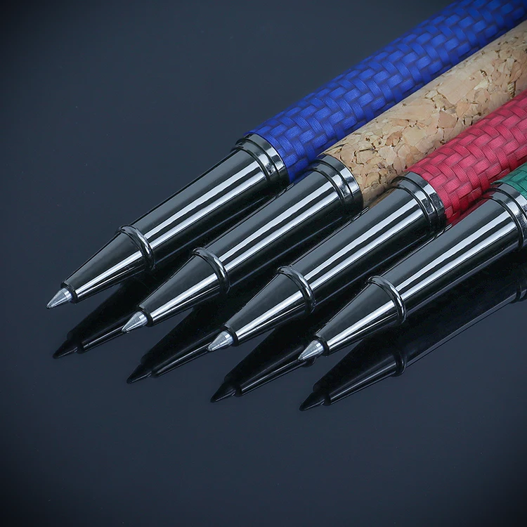 New arrival metal ball point pen customised pens  pu leather roller pen with laser engraved logo