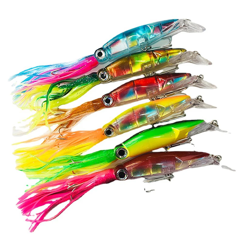 Dropshipping High Quality  Multicolored Lead Blocks Squid Hook Fishing Tackle Kit Attractive Squid Hook Fishing Tackle Kit
