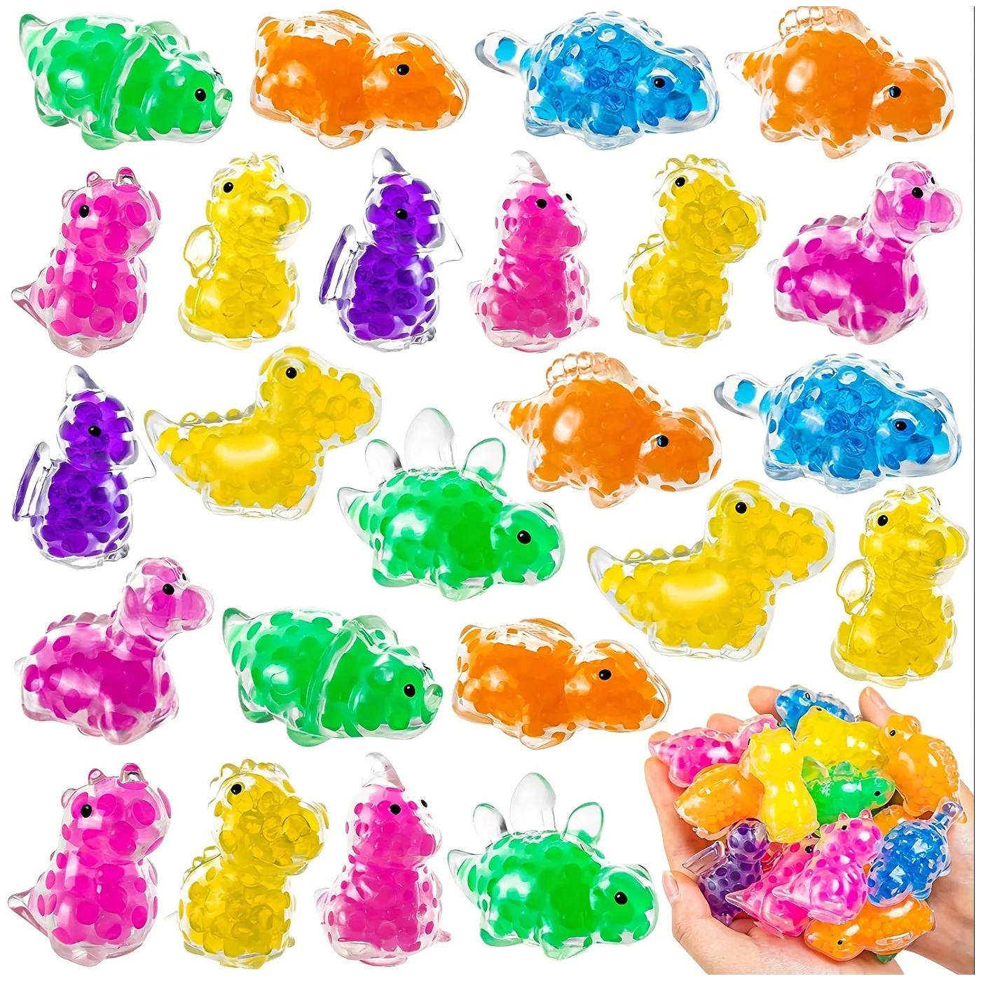 Syh486 Fun TPR Squeeze Animal Dinosaur Beads Ball Fidget Sensory Vent Toy For Kids Sensory Stress Balls