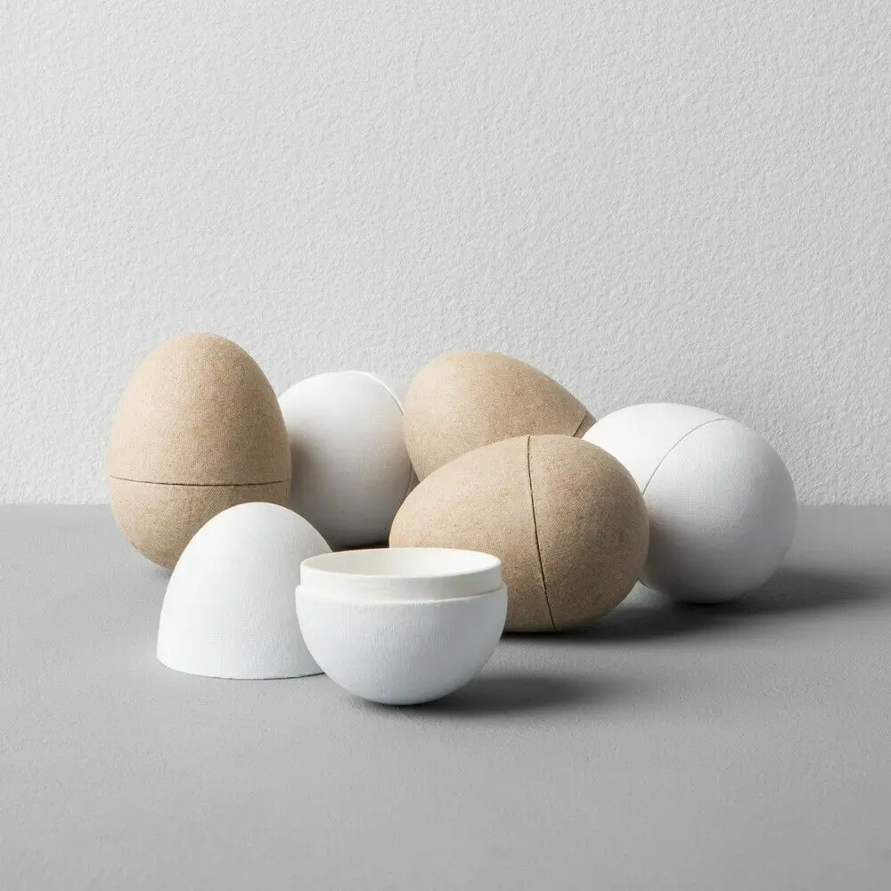 Custom Brown & White Small Easter Paper Mache Egg