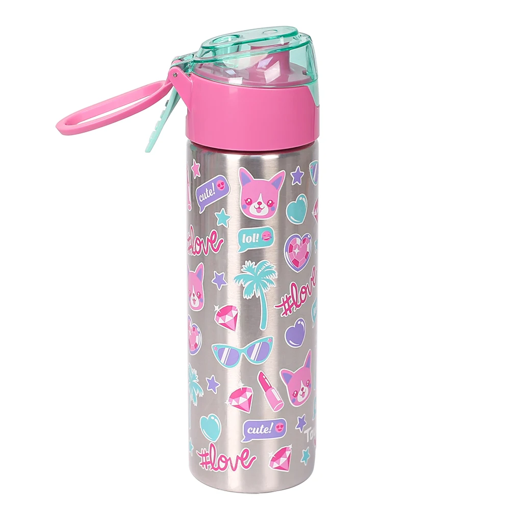 Promotional Stainless Steel Insulated Double Wall Print Kids Cartoon Water Bottles With Custom Logo