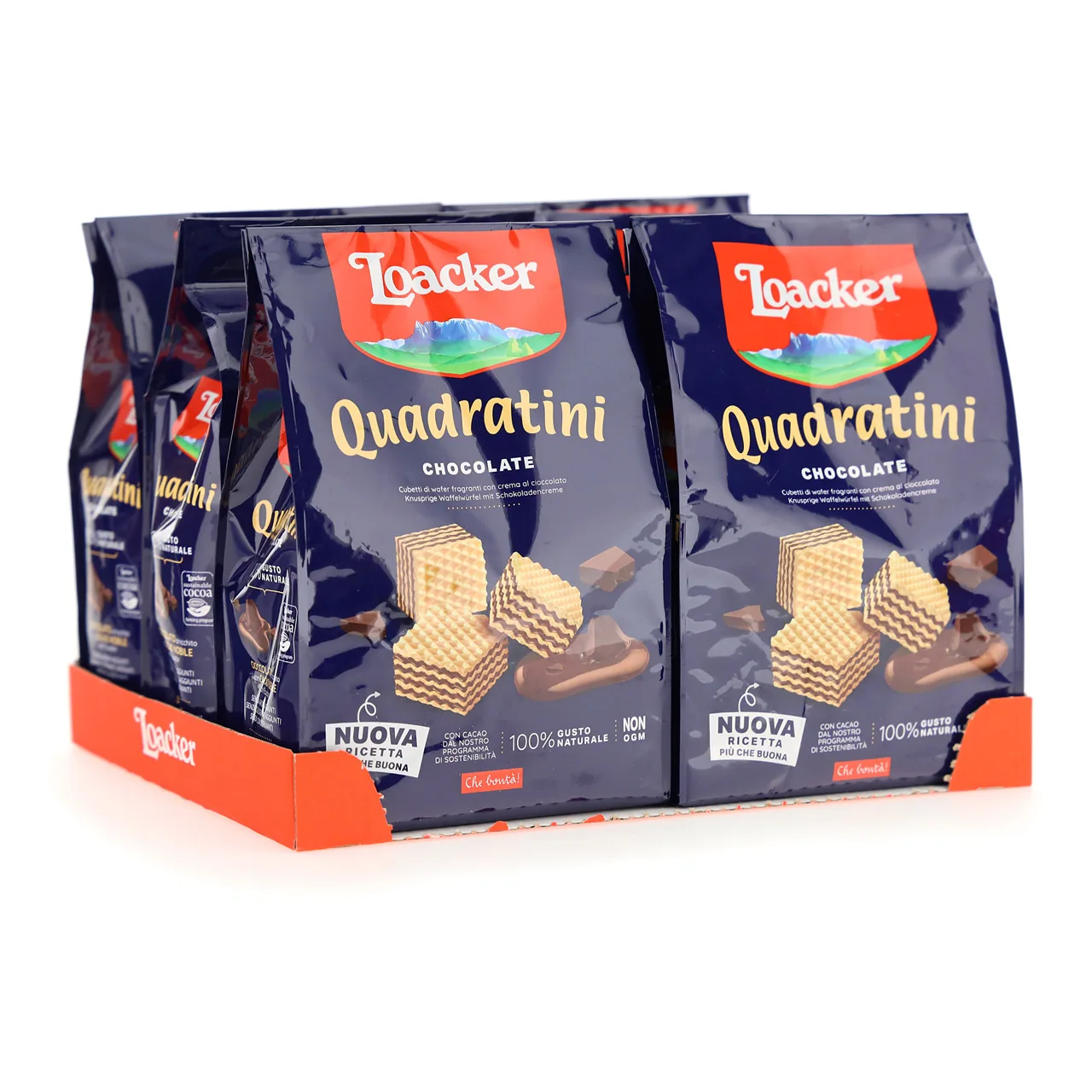 Deluxe Loacker Quadratini - 250g X 18 Rich Chocolate Squares - Satisfy Your Chocolate Cravings in Style