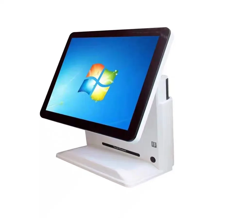 cheap window s Dual Screen Touch 15 Inch POS s All In One Pc with printer optional