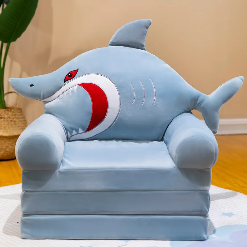 China Supply 3 Layers Foldable Mini Plush Baby Sofa Animal Character Baby Plush Chair Stuffed Chair