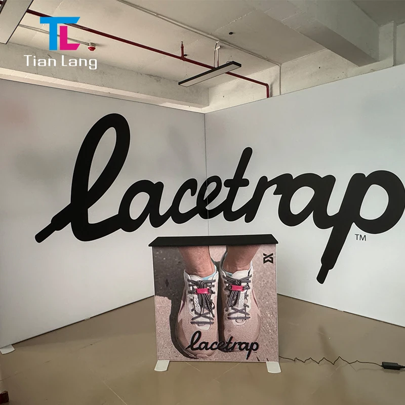 Free Design Backlit Exhibition Booth Design Portable Trade Show Backdrop LED L-shaped corner exhibition Light Box