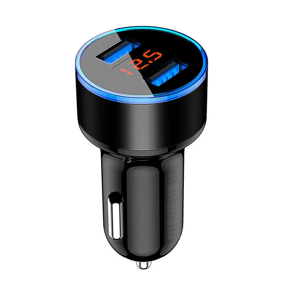 New Car Accessories 3.1A Dual USB professional Car Charger 2 Port LCD Display 12-24V Cigarette Socket Lighter Tool For Phone