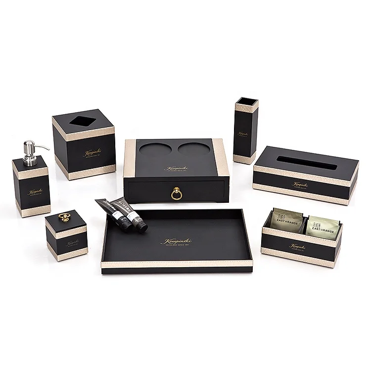 
Restaurant hotel supplies new design acrylic accessories set amenities box for hotels 