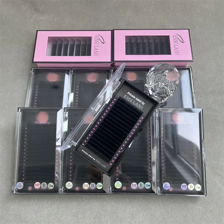 0.03 0.05 0.07 Individual Volume Lashes Super Soft Matte Black Volume Lash Trays Fluffy Cashmere Eyelash Extensions