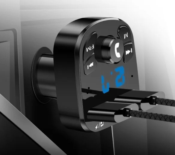 FM Transmitter Car Dual USB Wireless Radio MP3 Music Player Car Kit with Hands-Free Call