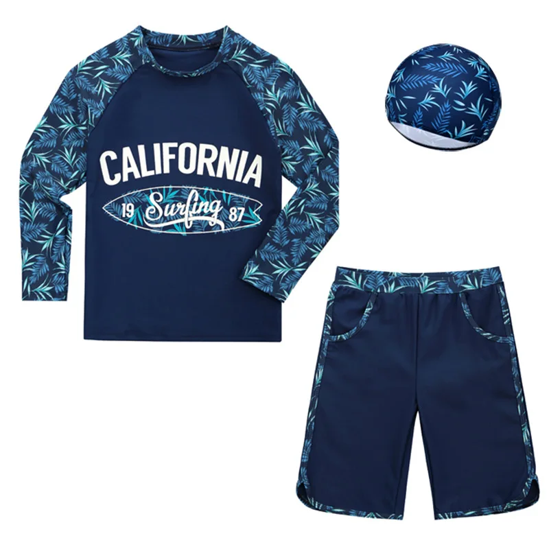 2-12 Years Boys 3pc Swimsuits Wholesale UV protection kids Big Boys Fashion Swimwear, kid boys swimsuit bathing suit Korea New