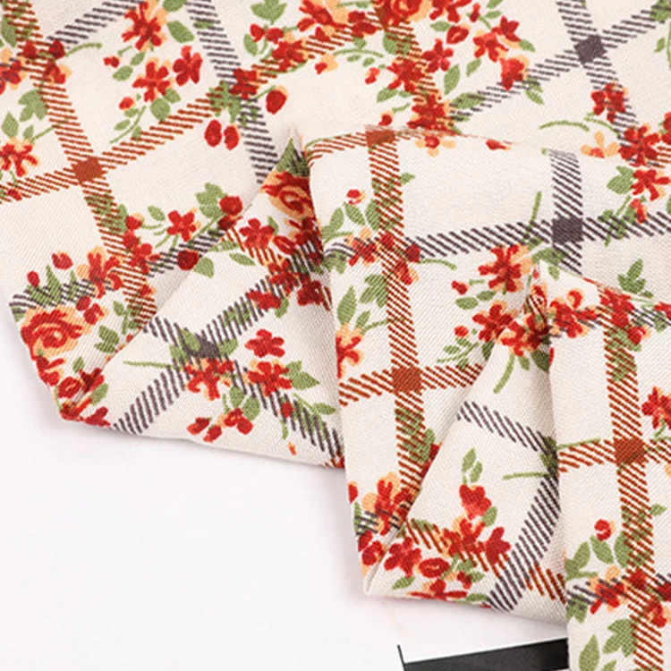 2022 new design small flowers 100% spun rayon challis fabric for shirts