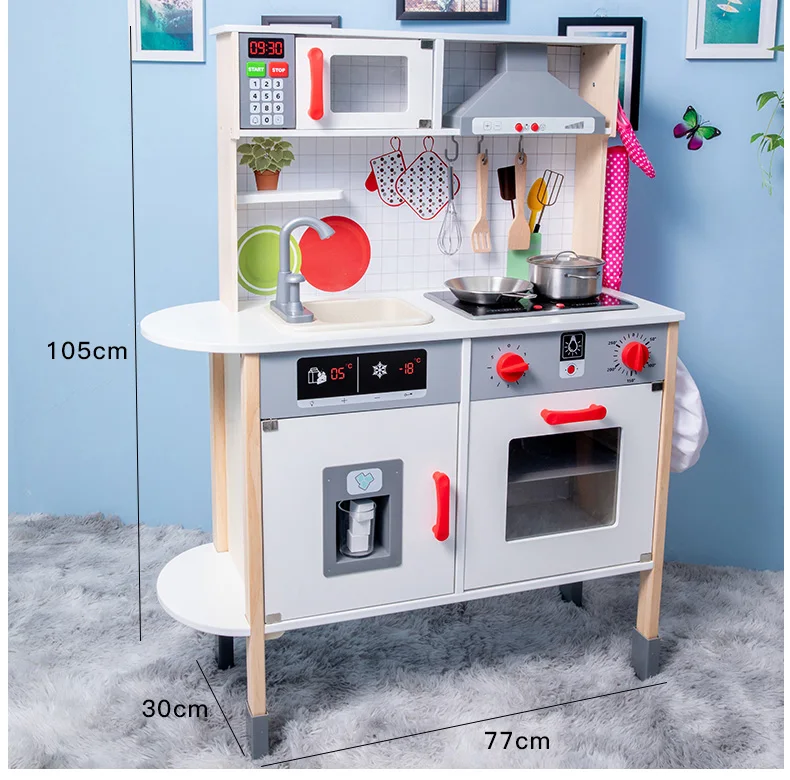 
2020 NEW DESIGN Wood Large Kitchen Play Toy Set For Kids 