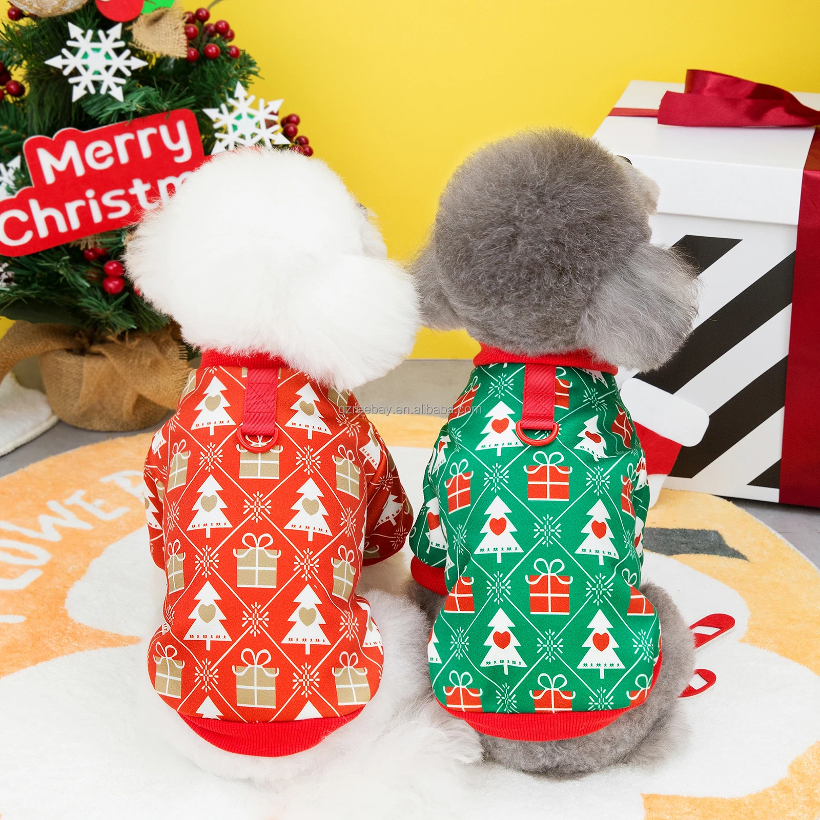 Wholesale Winter Festival Soft Comfortable Puppy Teddy Sweater Jersey Vest Dog Christmas Pet Clothes For Dog Cat