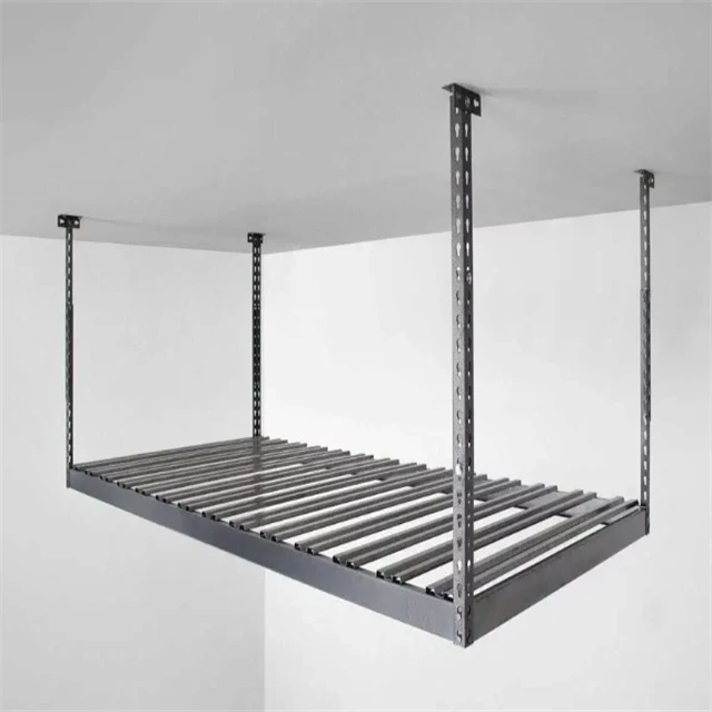 overhead hanging roof garage ceiling shelving save storage room heavy duty strong quality height adjustable