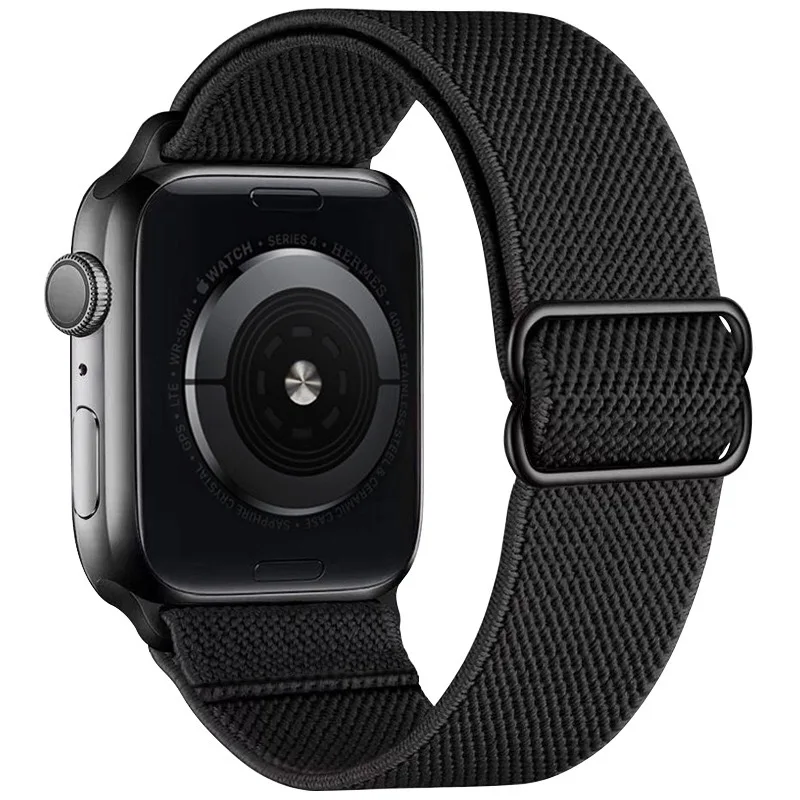 2021 Newest adjustable elastic apple watch band nylon loop classic with connector for apple watch band 38mm40m  42mm44mm
