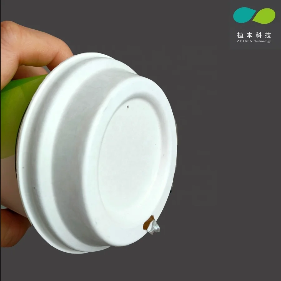 Bagasse pulp paper coffee cup lid for 80mm and 90mm, disposable biodegradable coffee cup lid ,compostable sugarcane cup lid