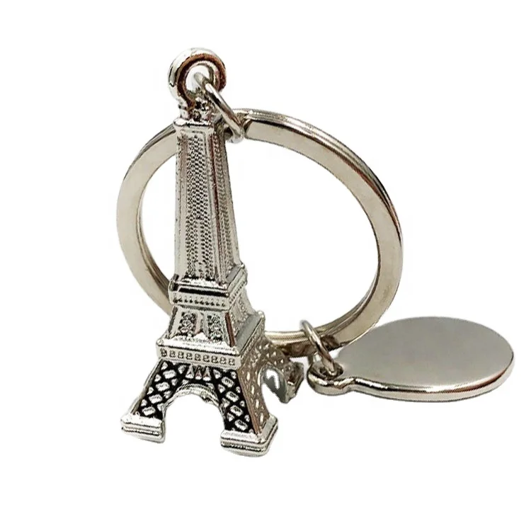 France Paris metal 3D Eiffel Tower keychain Creative Bag Key Holder