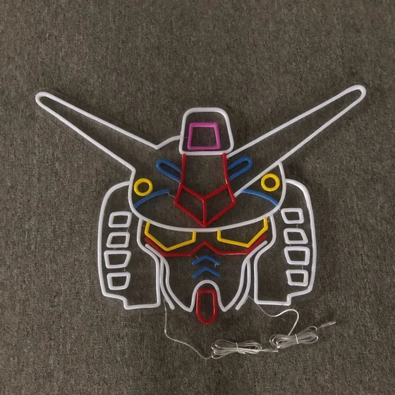NO MOQ Gundam Robot Anime Japanese Machine Suit Robot For Bedroom Game Room Decor kids Gifts gundam neon light box neon symbols