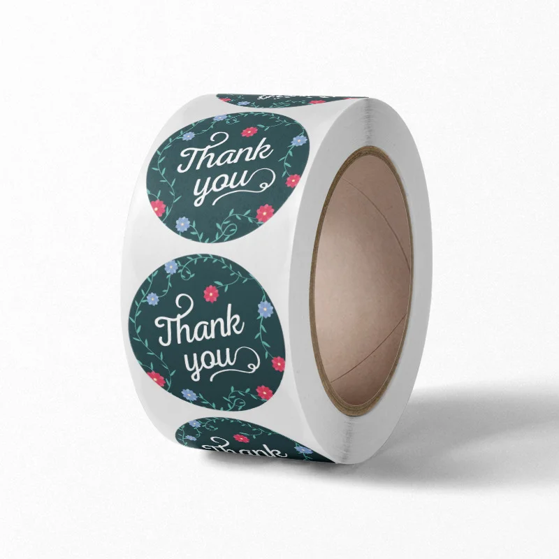 Personalized Custom Thank you Sticker label adhesive label in roll/in sheet