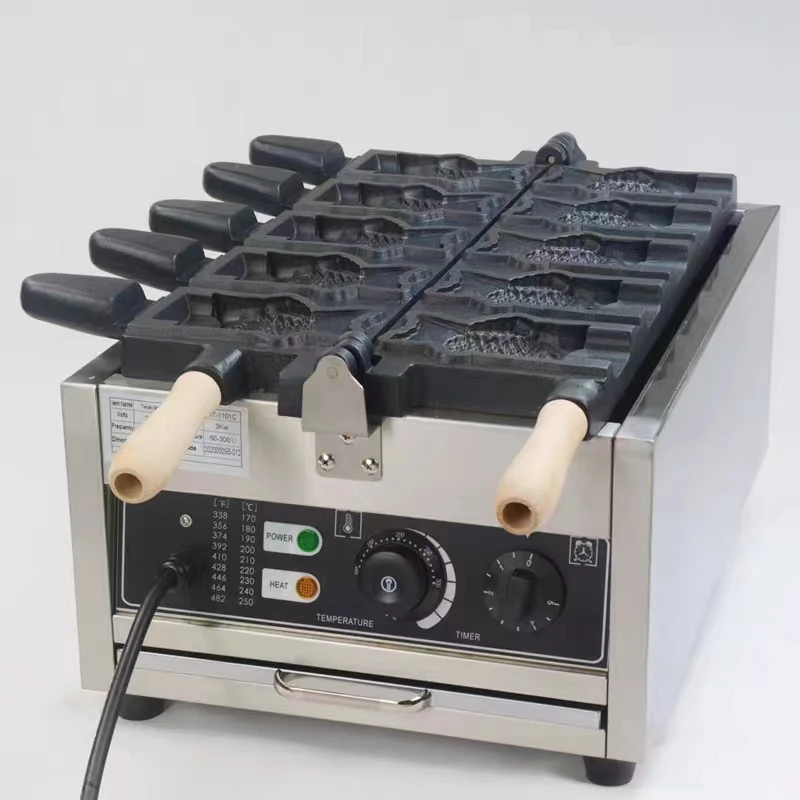 Commercial Newest Ice Cream Fish Shape Cake Waffle Cone Machine Open Mouth Taiyaki Maker CE approved 110V/220V