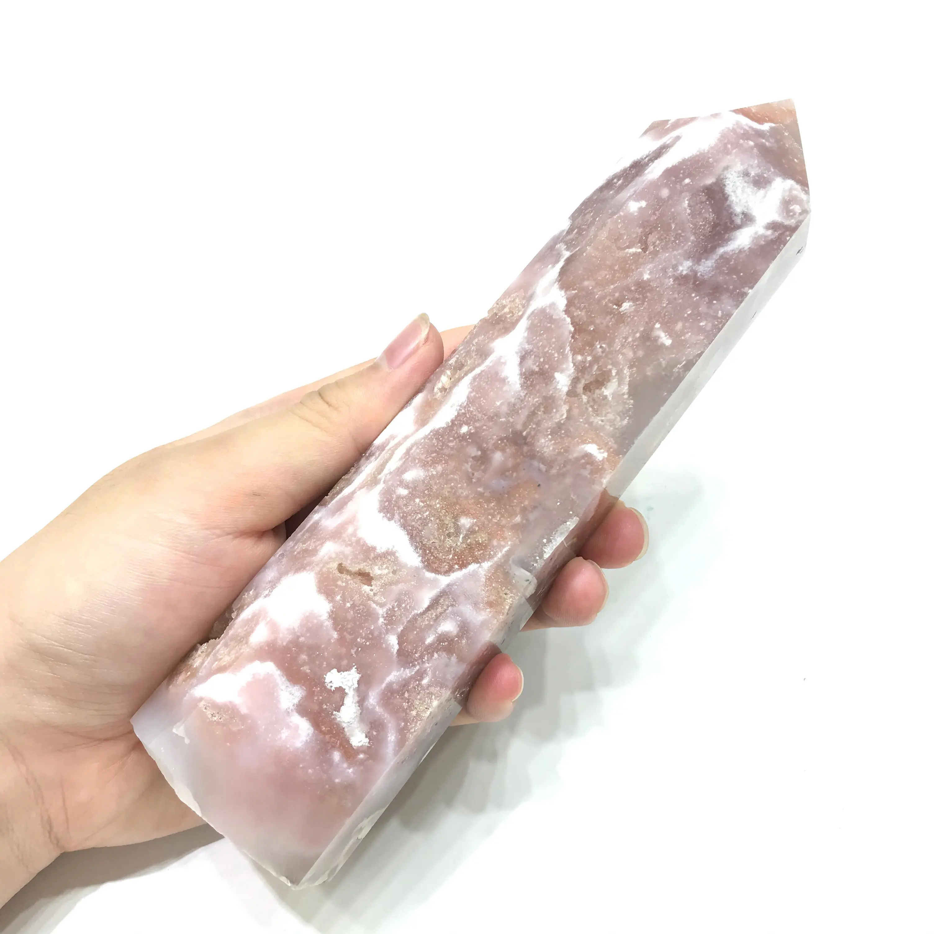 Natural High Quality Large Pink Purple Amethyst Flower Agate Crystal Geode Tower For Home Decoration