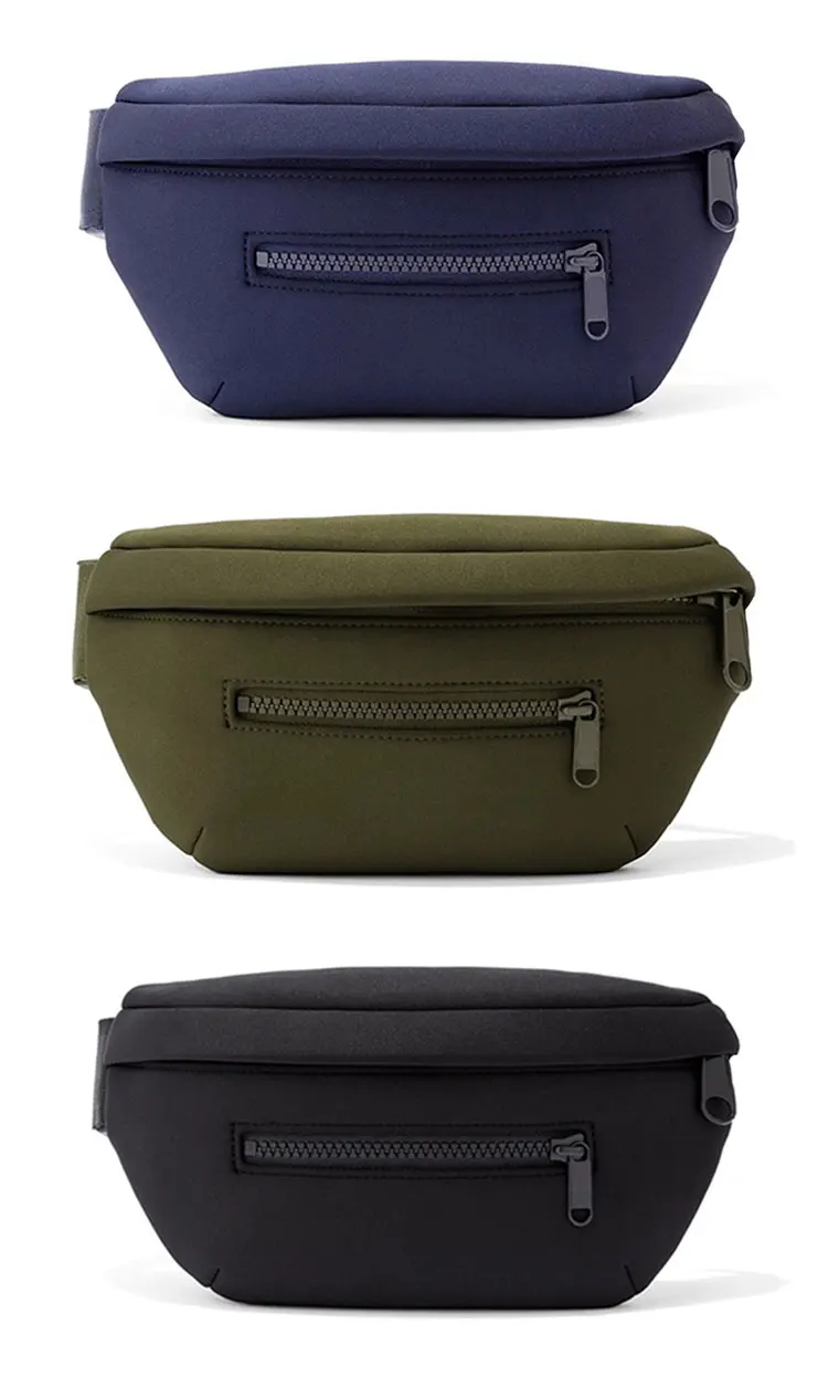 Custom Logo Solid color Fashion adjustable belt women neoprene chest waist bum bag soft fanny pack