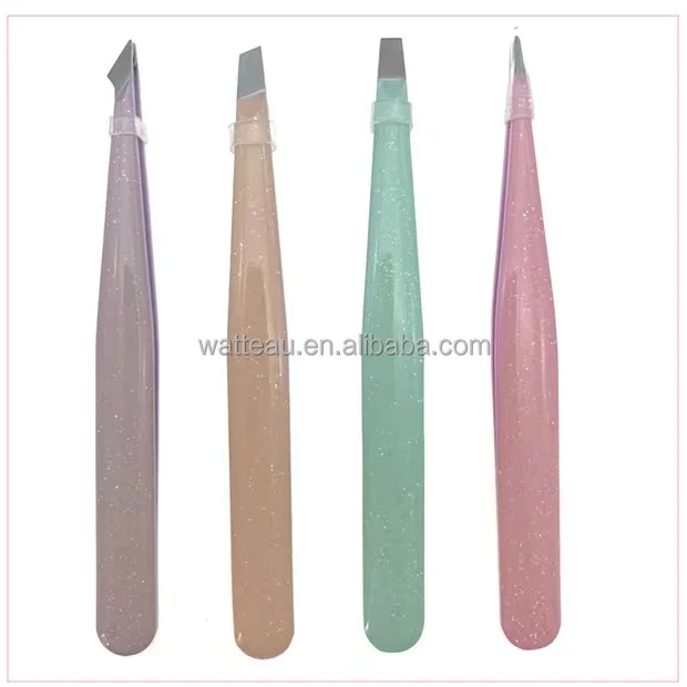 Tweezers Slanted and Pointed Stainless Steel Tweezers Precision Tweezers fpr Eyebrows Facial Hair Ingrown Splinter and Blackhead