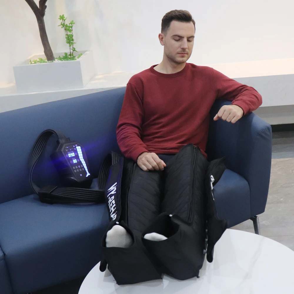 VU-IPC12B portable rechargeable air compression therapy system for rapid pneumatic recovery boots