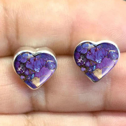 
Natural Heart Lapis Lazuli Turquoise Solid 925 Sterling Silver Stud earring Nimbark Wholesale Supply 