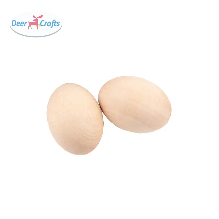 unfinished wood diy craft kids wooden egg toys easter decor gifts faux fakes eggs chicken food toys DD10429