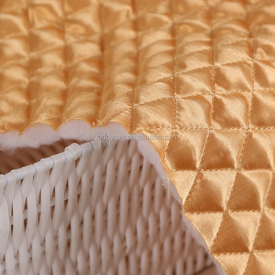 polyester diamond quilted satin fabric