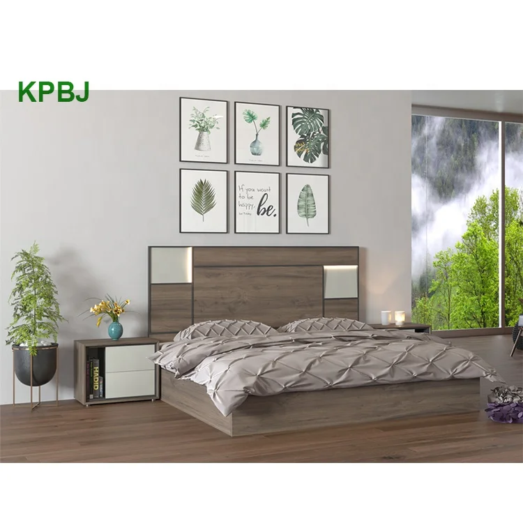 Мебель для спальни из Гуандуна, деревянная кровать, двухспальная кровать из МДФ, дизайн с ящиком для хранения