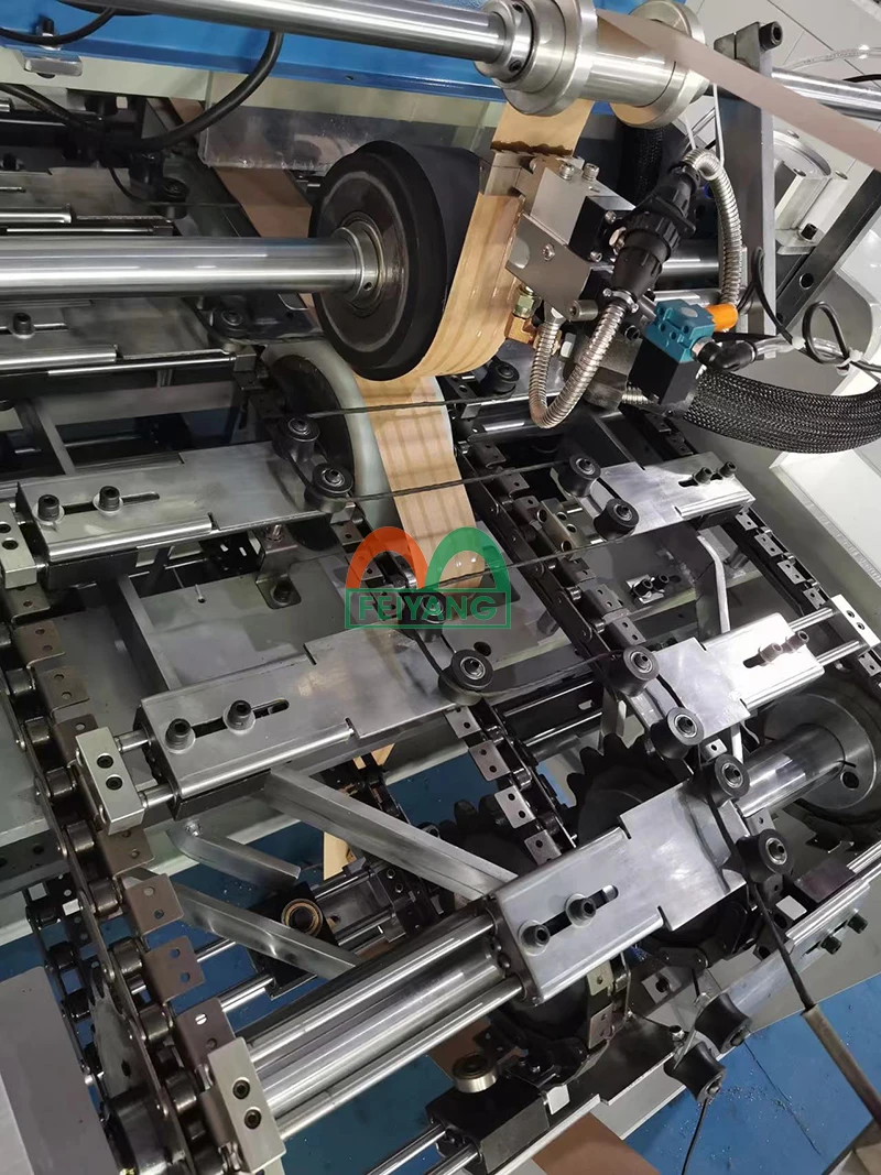 Hot melt glue paper bag handle making machine in China for sale