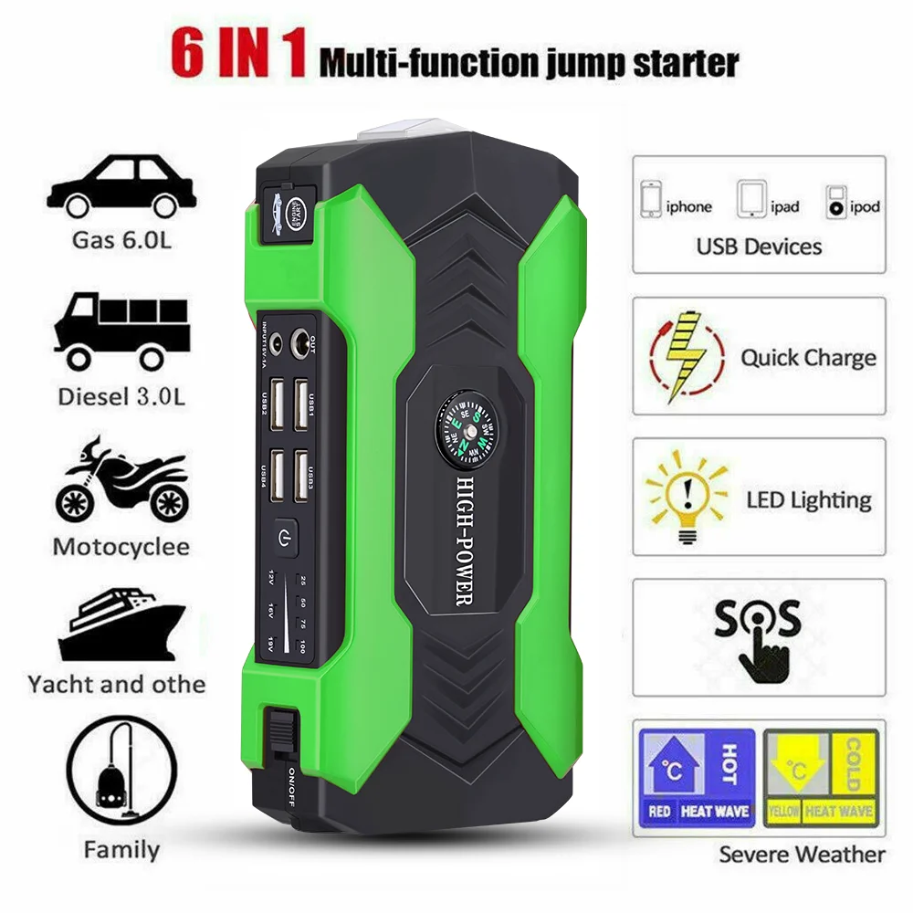 Car Emergency Kit 28000mah 12v Portable Booster Battery Car Multifunctional Portable Car Starter Power Supply
