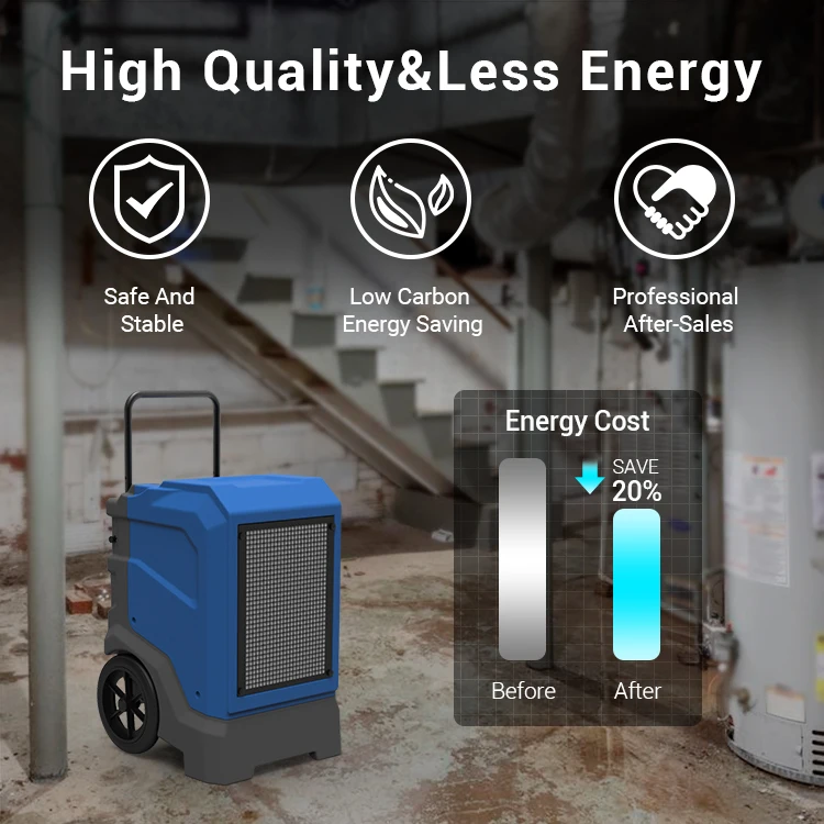 Best Sale Industrial 165 Pints LGR Rotomolding Quick Drying Water Damage Restoration Dehumidifier