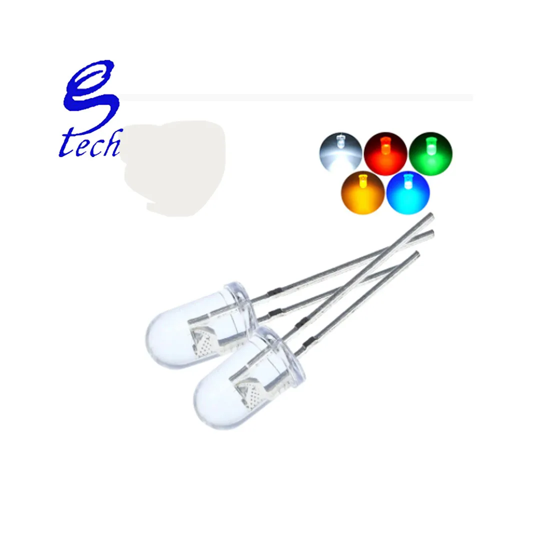 100pcs 5mm LED Light Emitting Diode Kit Warm white Red Blue Green UV Orange Yellow Pink Color bulb lamp Set 2V 3V PCB Assortment