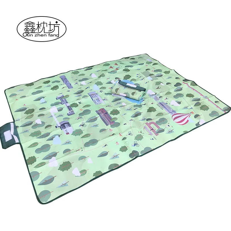 Foldable Custom Waterproof Outdoor Bag Matt Blanket Recycled Oxford Picnic Mat