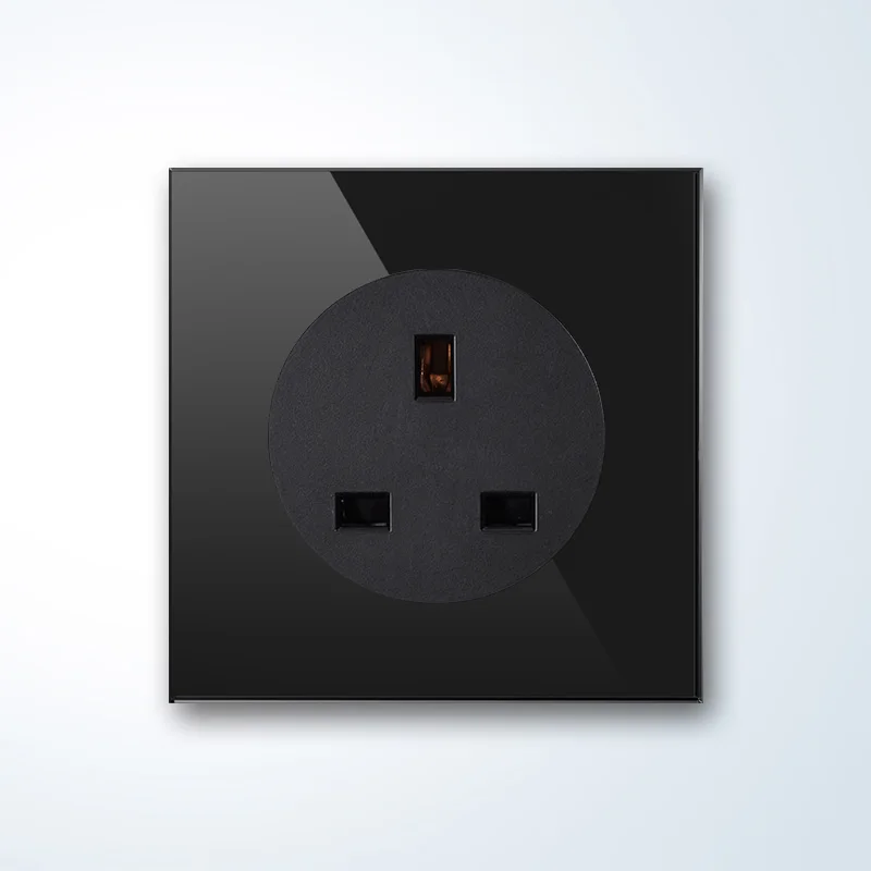 YINKA White Switch Socket Panel Single and Double Control Mirror Wall Tempered Glass Point Switch Panel Home