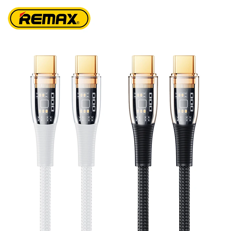 REMAX Cheap Price Usb Cable 1.2 Meter Charging Data Transfer TYPE-C to TYPE-C Charger 100W Cyberpunk PD Fast Charging Data Cable