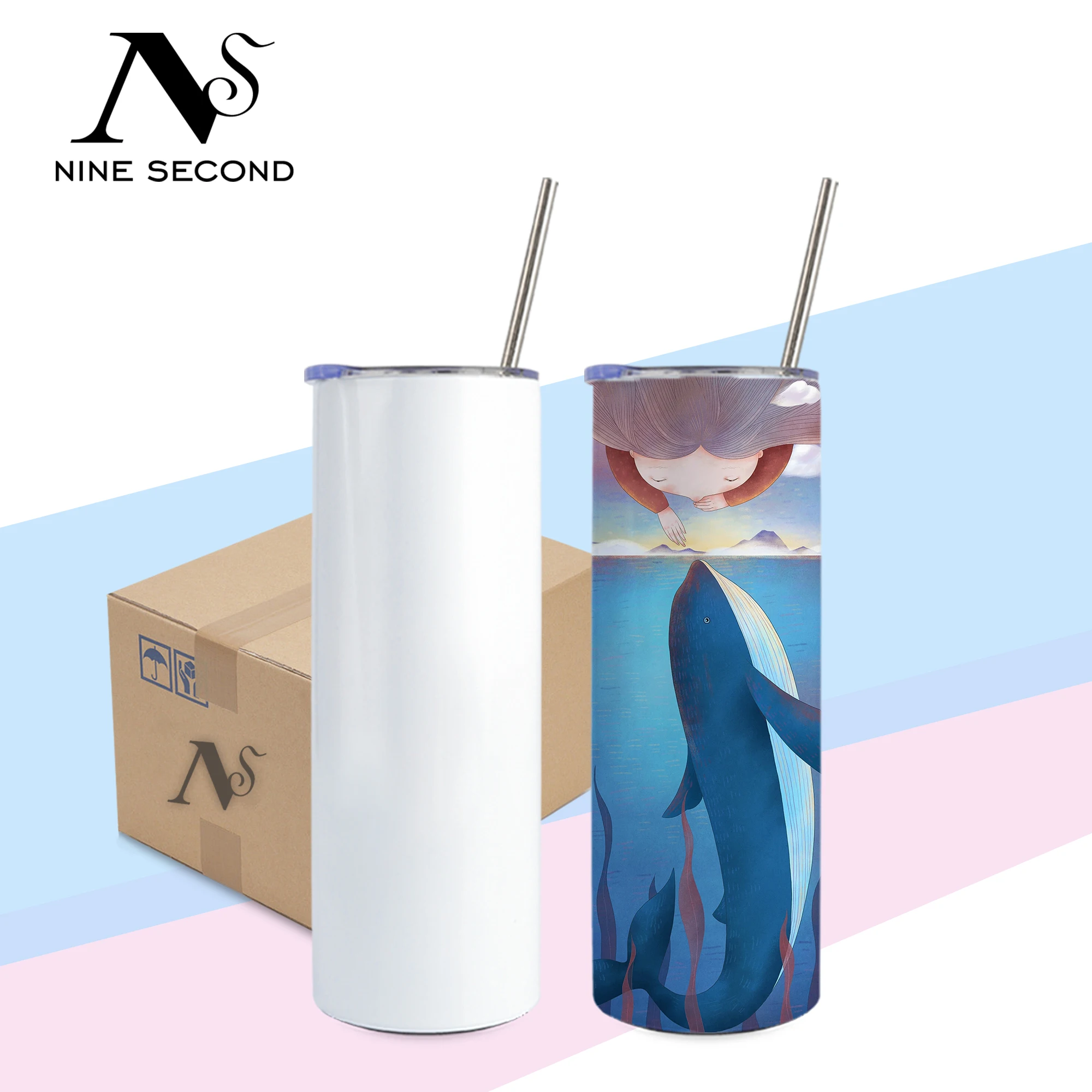 Usa Warehouse Wholesale Kids Straight 20oz 30oz Drink Cup Insulated Skinny Stainless Steel Blanks Sublimation Tumbler with Straw