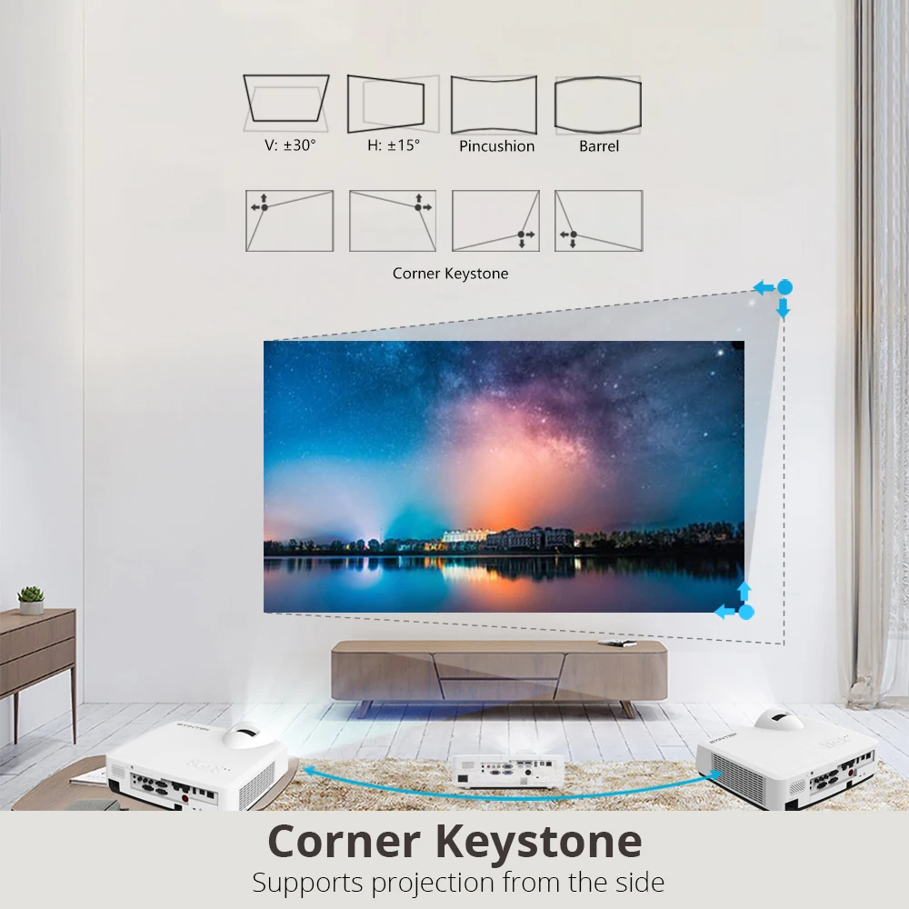 BYINTEK C500WST 3LCD Short Throw Overhead business Projector Outdoor Professional Advertising Computer Beam Hologram Projector