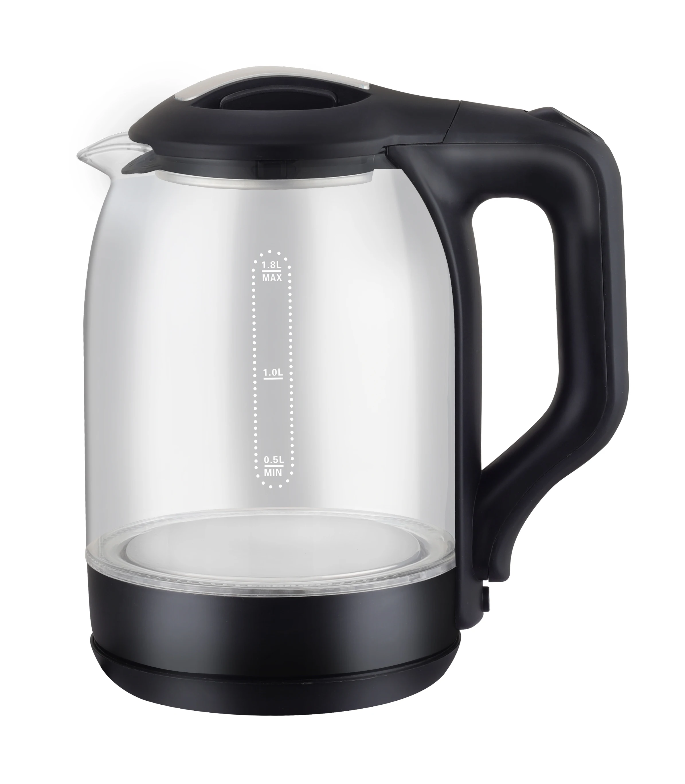 
2021 New Glass Black color plastic Blue LED Light 1.8L Electric Kettle home appliances 