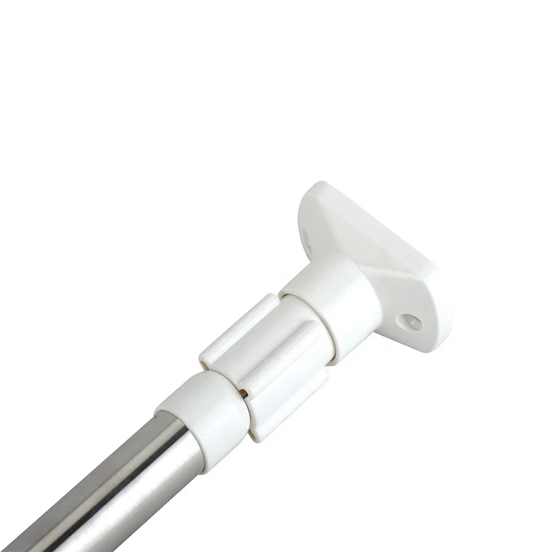 Manufacturer Made In China Curtain Pole Double Wall Brackets Extendable Stainless Steel Shower Bathroom Curtain Rod