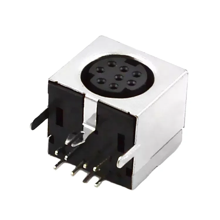 Hot sale Keyboard and mouse round MINI Din connector 8-pin female socket interface right-angle through-hole soldering PCB MDC-8-03