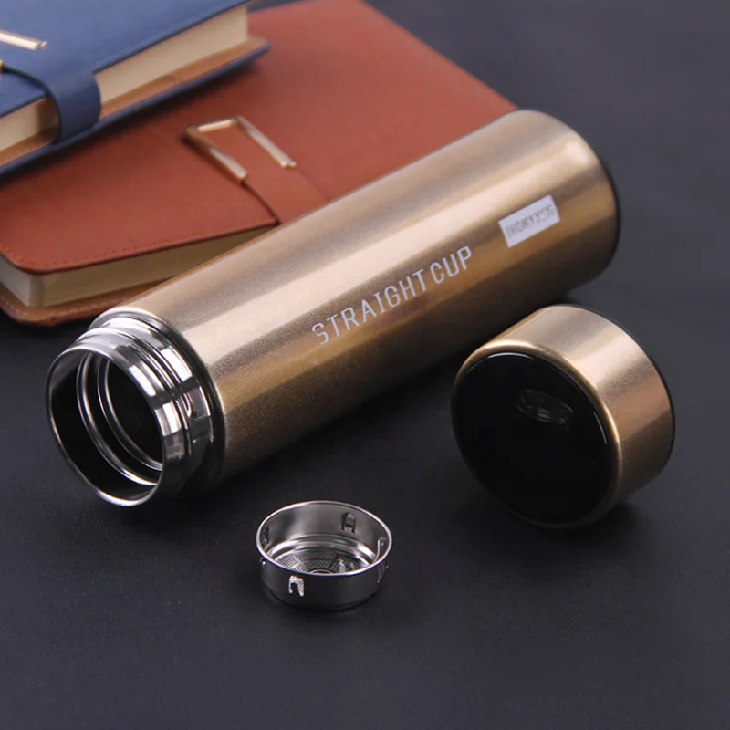 Private Label 17oz Metal Infuser Tumbler Stainless Steel LED Smart Water Bottle with Temperature Display