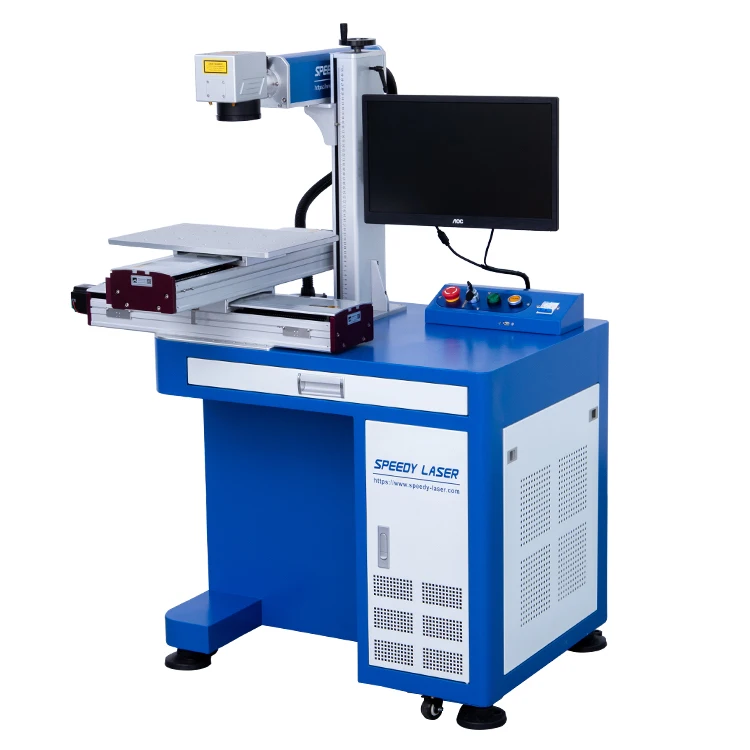Desktop moving table big mark area 400*600mm 20W 30W 50W fiber laser marking machine 60W laser engraver for metal plastic