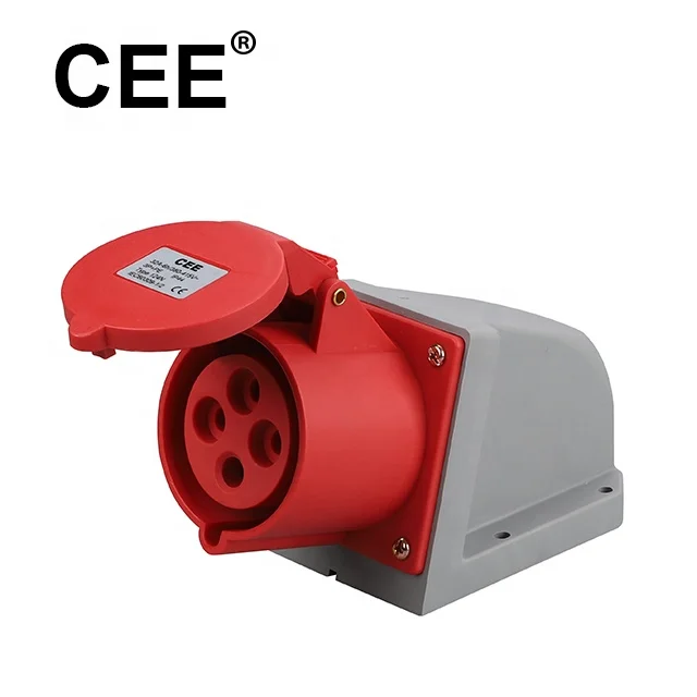 CEE 380-415A 16A IP44 3P+E 4 pins Multifunctional red industrial plug wall mounted sockets